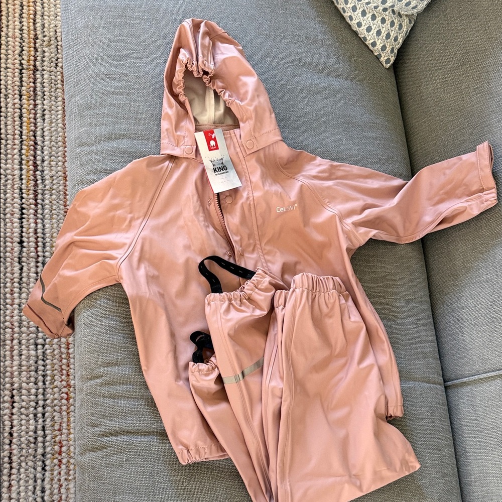 CeLaVi Kids Pink Raincoat Set